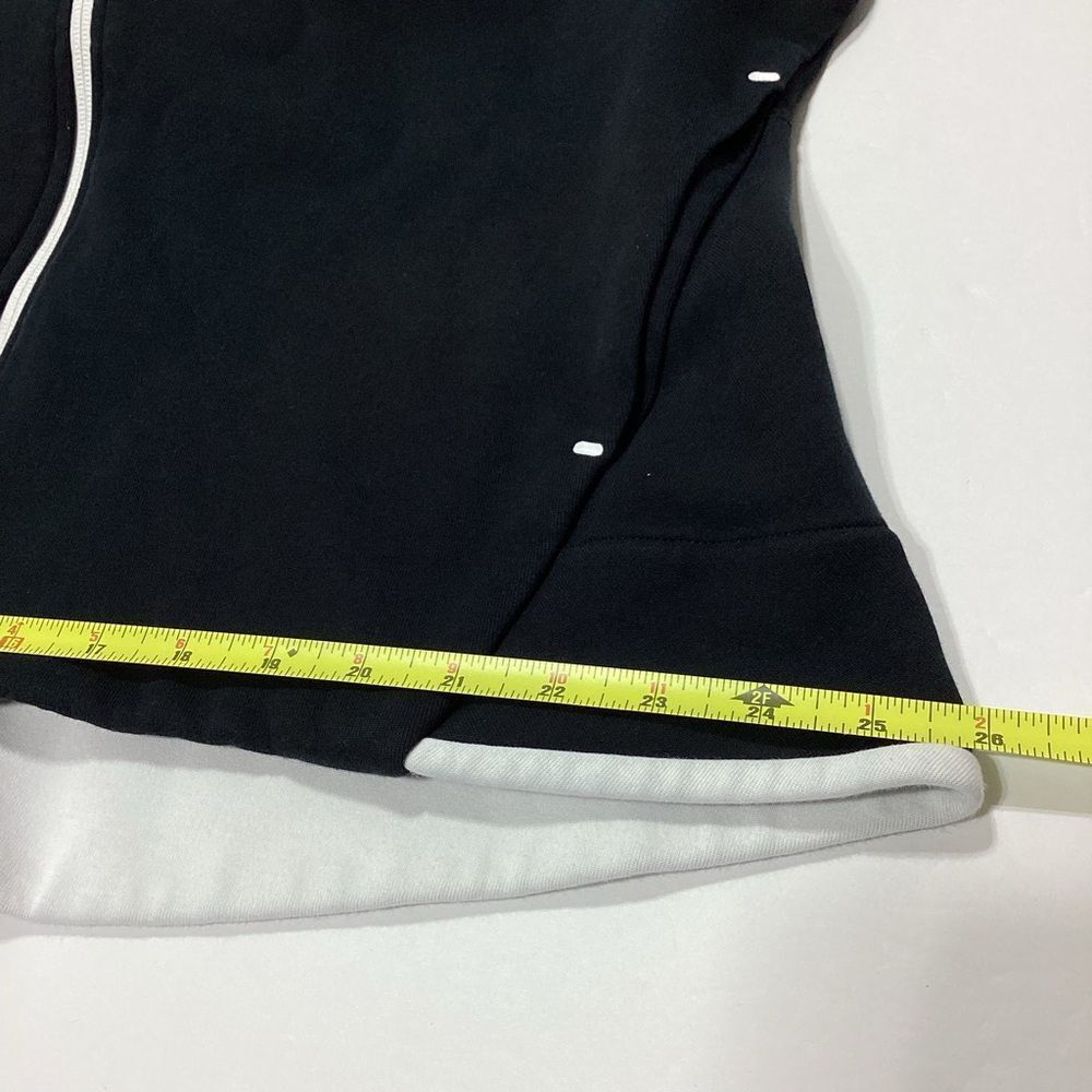 Nike Zip Front Hoodie Sweatshirt Wide Hem Black With White Detail Scuba Hood XXL - Picture 11 of 11